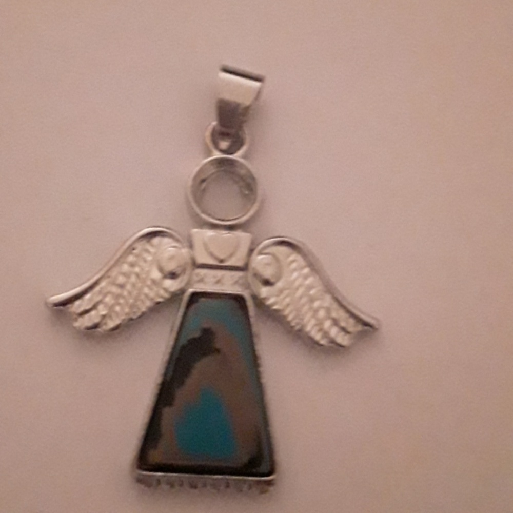 Genuine Gemstone Angel Pendant
